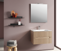 Mobilier Baie Riflat Easy Finisaj Teak Sabbiato cu doua sertare L.90 cm - Imagine 2